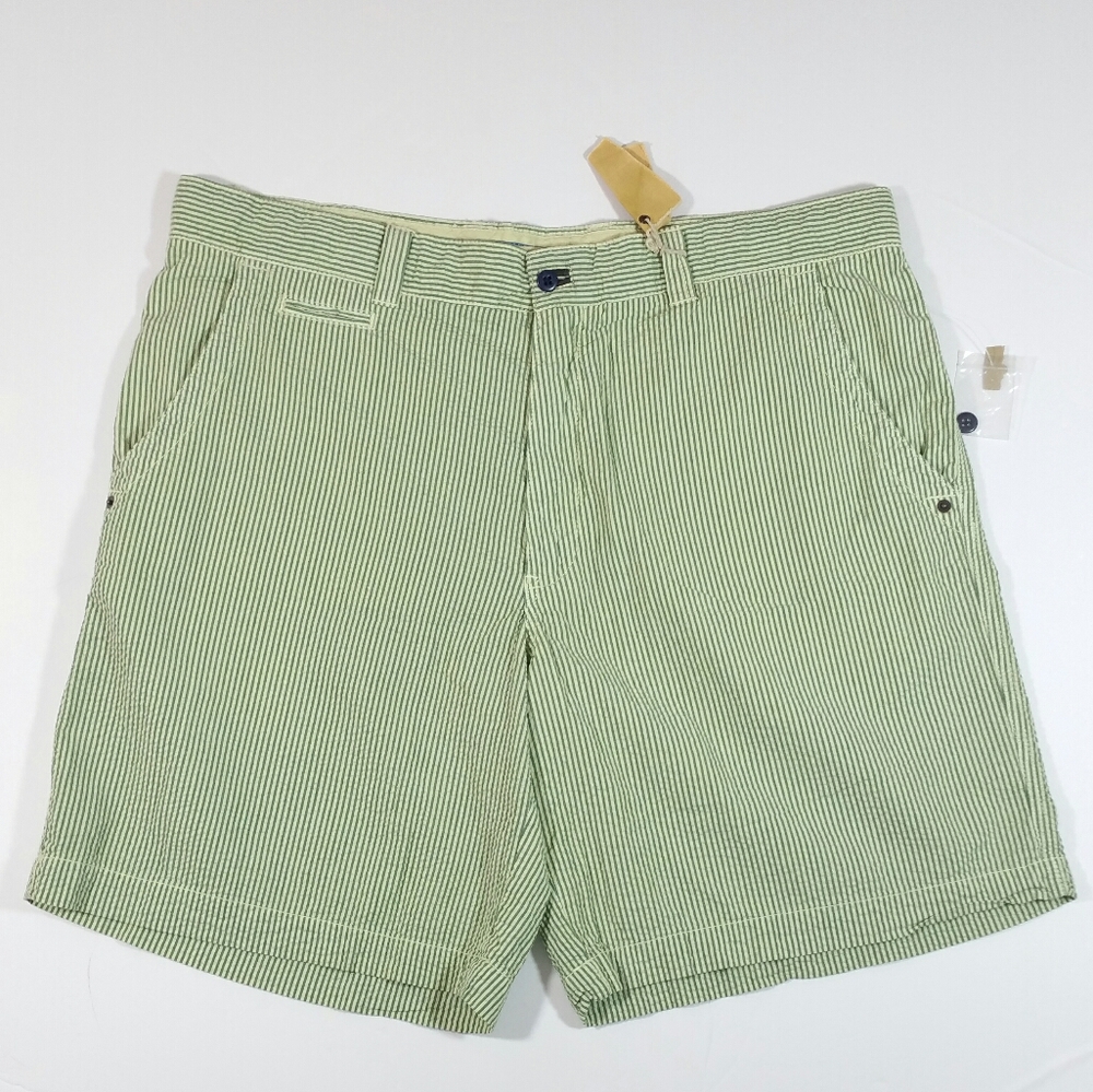 Daniel Cremieux Green Striped Cotton Shorts